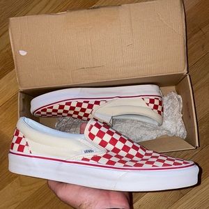Vans slip-on checkered (red and white). Size 11.5.